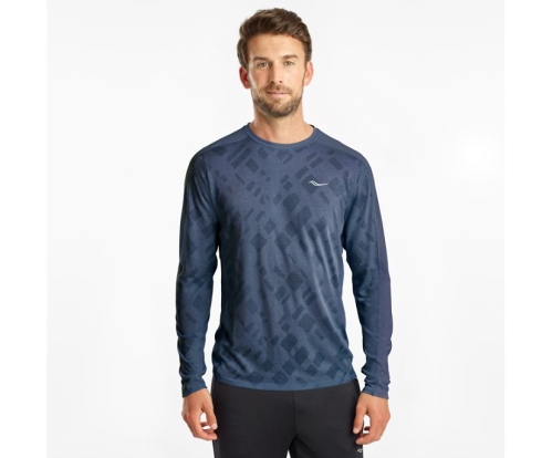 Tenis Saucony Ramble Long Sleeve Hombre Tops Ropa Mood Indigo México MX-681-MZ